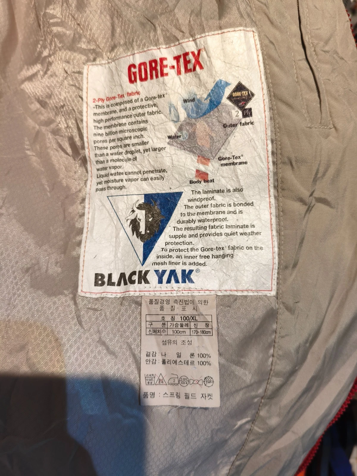 BLACK YAK Gore-Tex 2-Ply Waterproof Hooded Jacket Men's L/XL Red Gorpcore Shell image 13