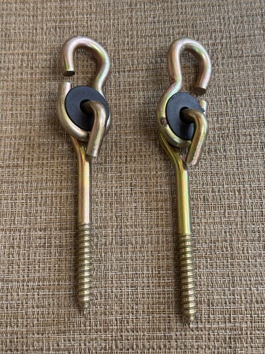 Porch Swing Ceiling Hooks w Nylon Bearing, Preowned Set Of Two