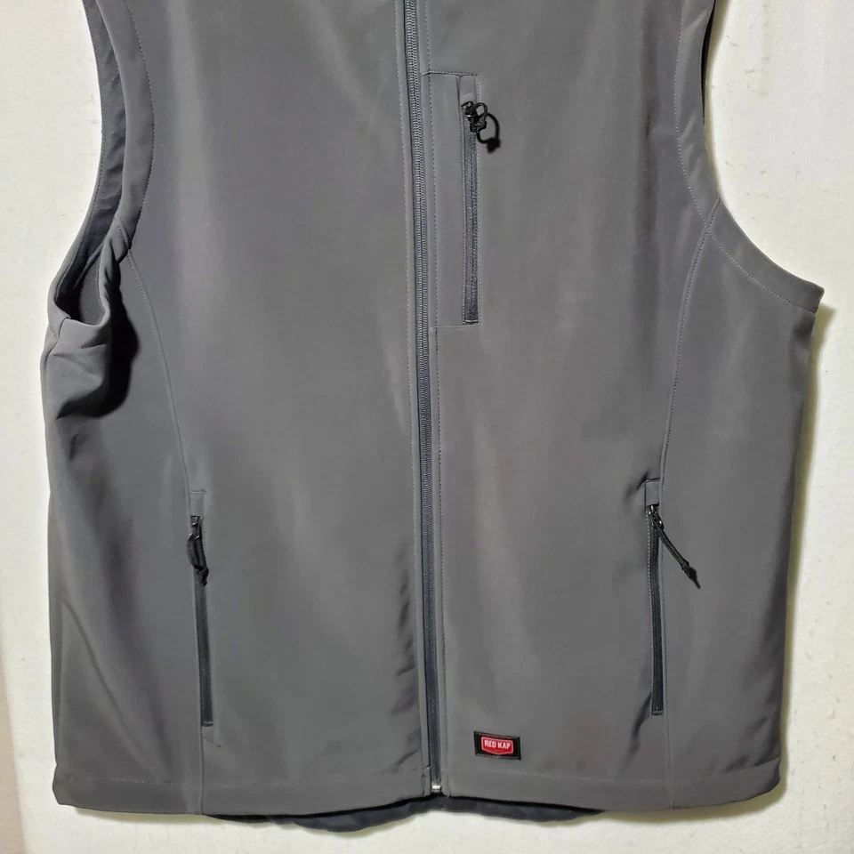 Red Kap Vest Mens Large Softshell Full Zip Sleeveless Workwear Outdoor Pockets - Image 3 of 4
