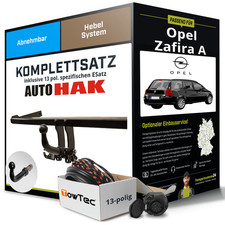 Anhängerkupplung abnehmbar für OPEL Zafira A +E-Satz AHK