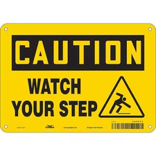 Condor 469P67 Safety Sign, 7 In Height, 10 In Width, Aluminum, Vertical