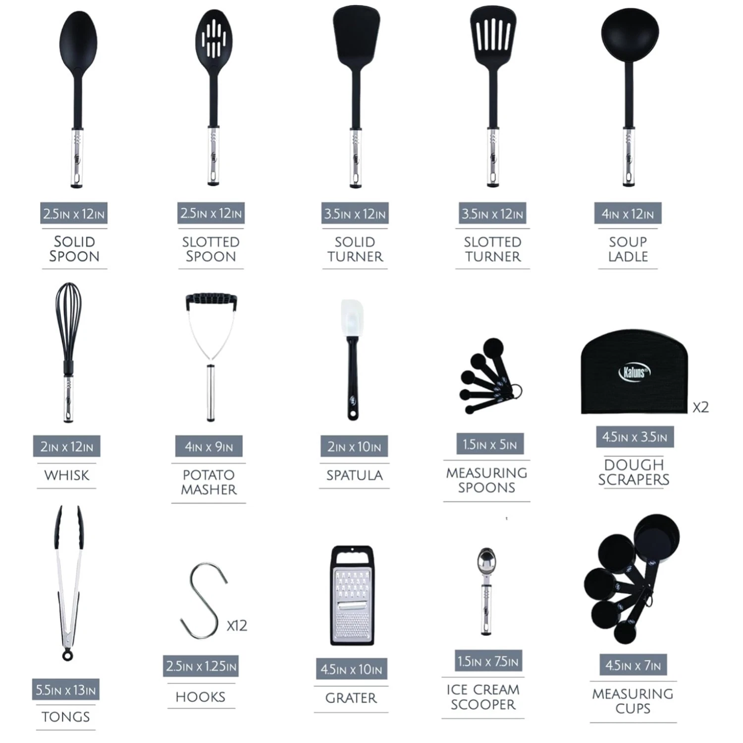 Nylon & Stainless Steel Cooking Utensils - Home Essentials