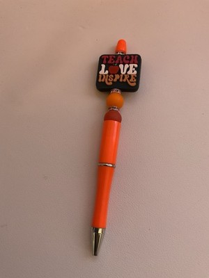 Orange mit Schulzitat Lehrermotiv Luxus Handarbeit Stift