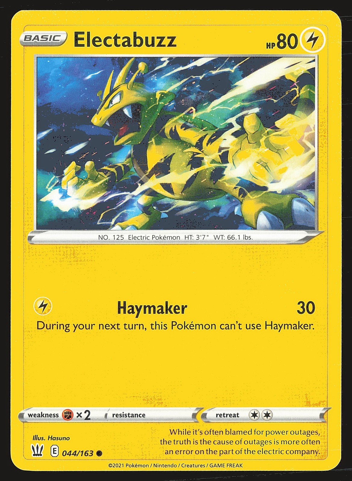 SWSH05: Battle Styles Electabuzz #044/163 Common Pokemon Card
