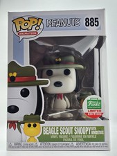 Funko Pop! #885 Peanuts Beagle Scout Snoopy With Woodstock Exclusive + Protector