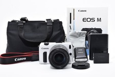 Canon EOS M 18.0MP Digital Camera White /EF-M 18-55mm IS STM Exc 5 JAPAN 3171