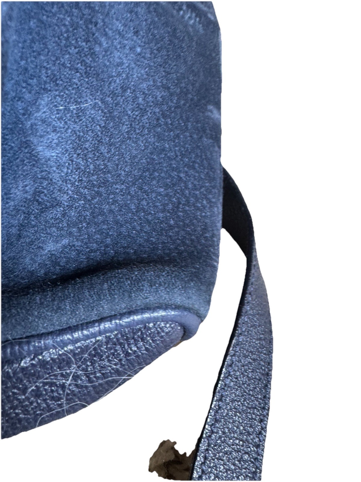 Gucci Navy Blue Suede & Leather Bamboo Mini Backpack Vintage Auth image 10