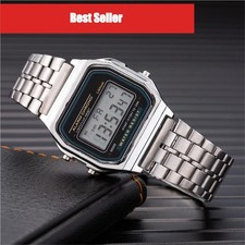 JBAILI Reloj Pulsera Hombre LED Digital Acero Inoxidable Dorado Lujo Negocios