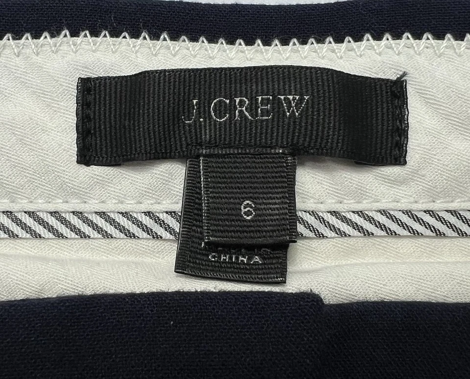 J Crew Pants Womens (6) Navy Edie Full Length Trouser Four Season Stretch Career - Image 4 of 4