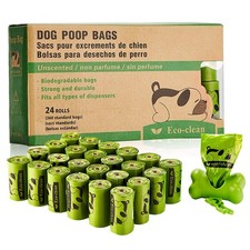 ECO-CLEAN Dog Waste Bags, 360 Unscented Leak-Proof Bags with Dispenser