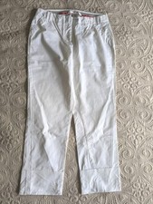 DIANE von FURSTENBERG COTTON WHITE CUFFED PANTS Sz 8 DVF STYLISH