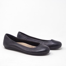 Taos Women Rascal Ballet Flats Black Leather Comfort Slip On 8.5