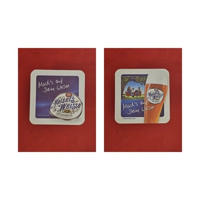 Maisel's Weisse blaues Viereck Brauerei Bierdeckel Beermat