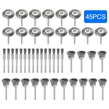 45X Polishing Wire Wheel Stainless Steel Brush Rotary Set Cup for Dremel Drill