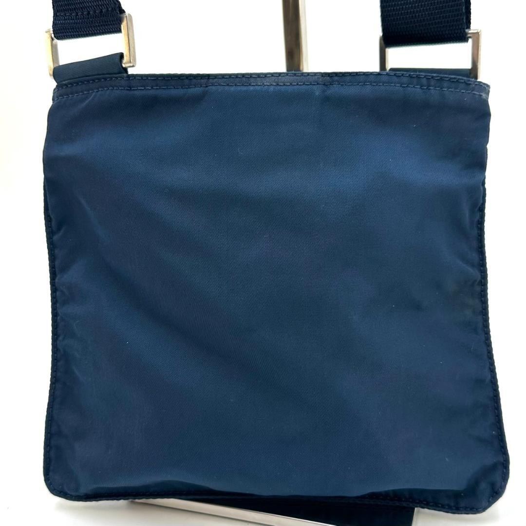 PRADA Nylon Triangle Logo Shoulder Bag Vintage Navy Authentic Crossbody Bag thumbnail 5