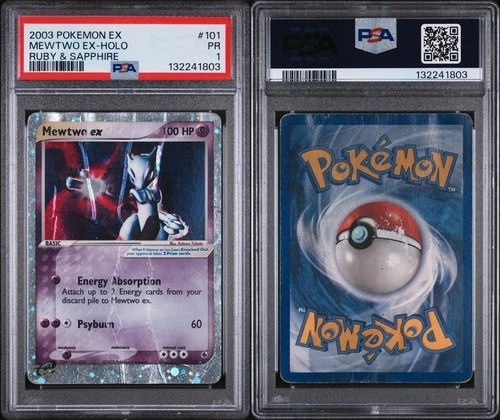 2003 Pokémon Mewtwo EX Ruby & Sapphire - PSA 1