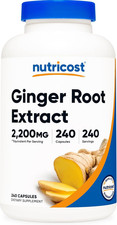 Ginger Root Extract 2,200Mg, 240 Capsules - Gluten Free, Non-Gmo, 550Mg of 4:1 E
