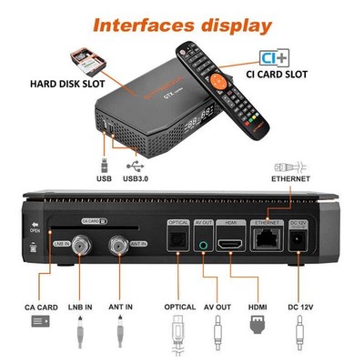 Neu 8K Sat Receiver DVB-S2X/Kabel Satelliten Android Smart TV Box CI für Tivusat