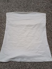 ** WHITE BOOBTUBE TUBE BANDEAU STRAPLESS SUMMER HOLIDAY VEST TOP SIZE 8 TEENS **