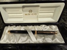 NIOB Vintage Hero Fountain Pen with shiny black and gold finish 