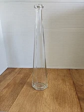12-1/2" Tall Octagonal Clear Glass Bud Vase