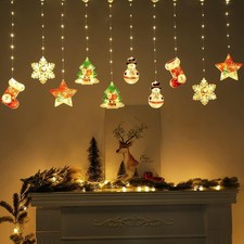 Christmas LED light Curtain String Fairy Lights Window Wall Hanging Party