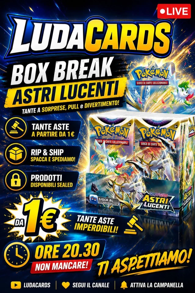 LUDACARDS - BOX BREAK ASTRI LUCENTI E ASTE A 1€