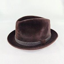 VTG 60s Resistol Self-Conforming Fedora Hat Size 7 Finley's Brown Velvet Hats