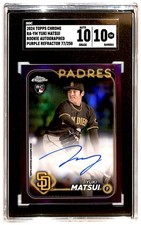 2024 Topps Chrome Rookie Auto Purple Refractor 77/250 Yuki Matsui SGC 10 JW1