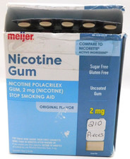 Meijer Nicotine Gum 2mg Original Flavor, Sugar Free, 210 Pieces, Exp. 4/27 READ