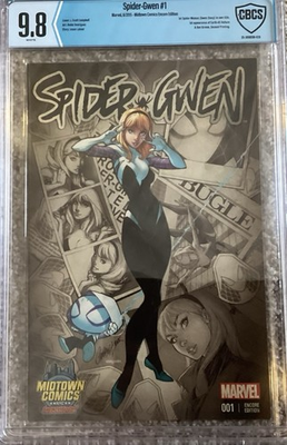 #ad Spider Gwen #1 Midtown Comics Variant CBCS 9.8 Campbell Art $125.00