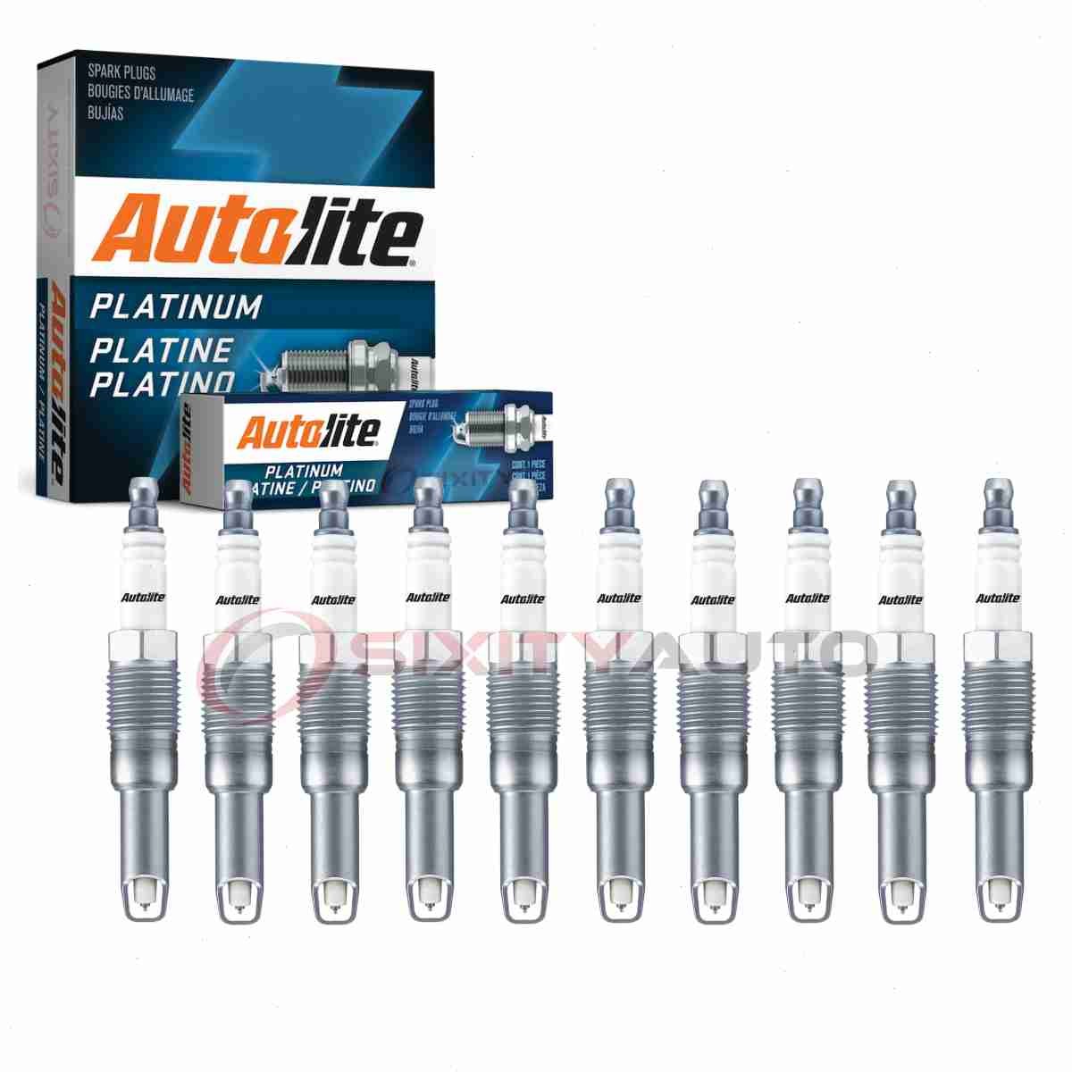10 pc Autolite Platinum Spark Plugs for 2005-2007 Ford F-250 Super Duty 6.8L bs