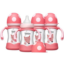 Natural Glass Baby Bottle with Natural Response Nipple, Wide Neck Baby Bottles w