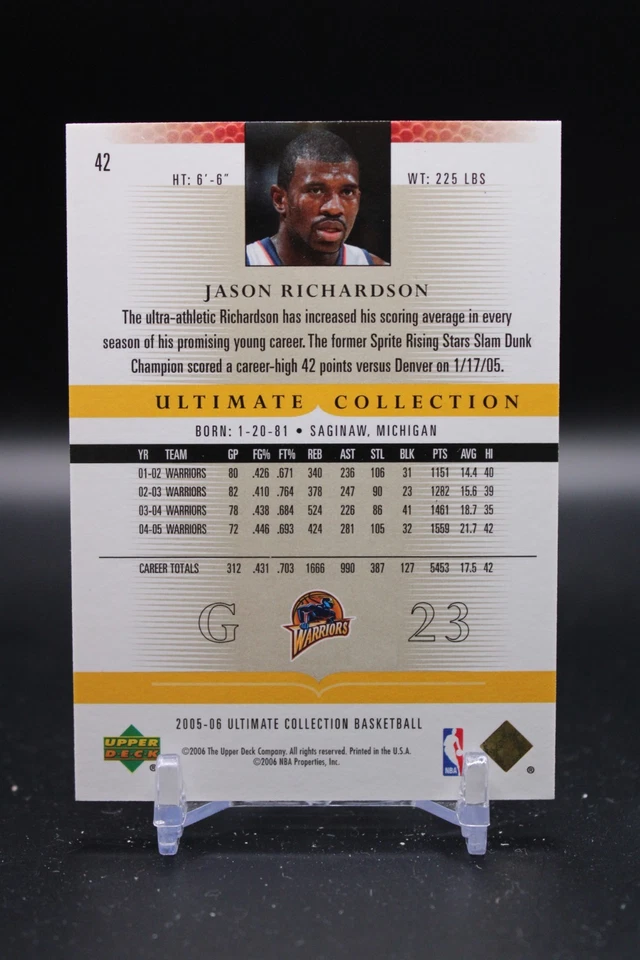 Jason Richardson, Golden State Warriors, 2005-06 Upper Deck, 193/750, #42 - Image 2 of 2