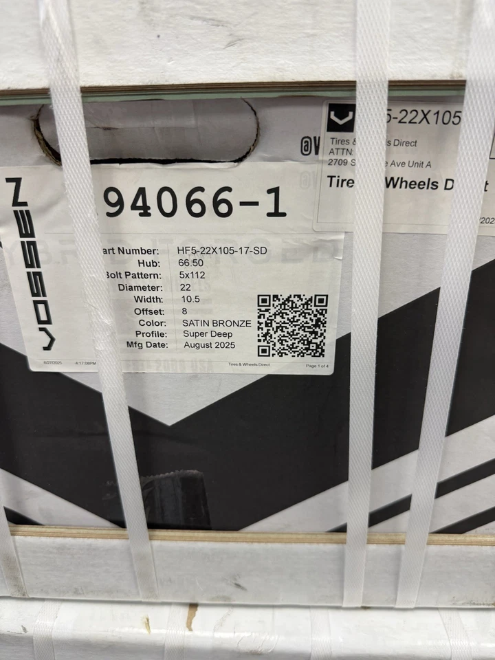 Vossen HF-5 22x10,5 / 5x112 / ET8 / Super Deep Face / 66,5 - Audi bronce mate Foto 4 de 4