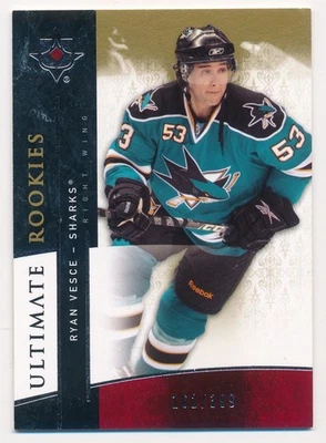 Ryan Vesce 2009-10 UD Ultimate Collection ROOKIE RC /399 #153 - Sharks - Bild 1 von 2