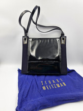 Stuart Weitzman Navy Handbag Shoulder Patent Look