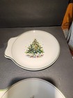 Rare Set of 8 Vtg Salem China CHRISTMAS EVE Handled Snack Plates — photo 5