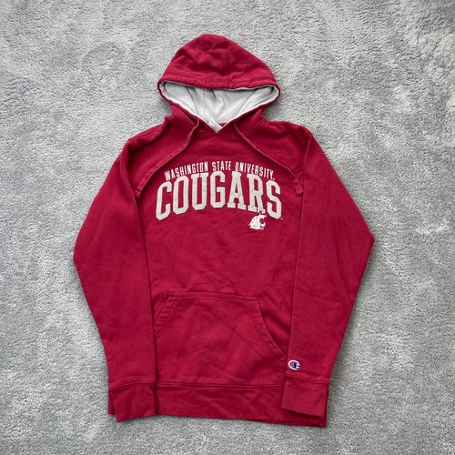 Washington State University Hoodie Mens Small Red Cougars Champion Football NCAA