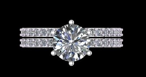 3 Ct Round Cut Moissanite Ring 925 Sterling Silver Size 7 Engagement Bridal Set