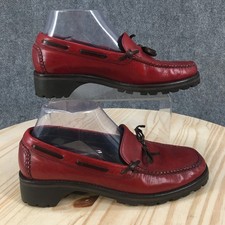Cole Haan Country Tassel Loafer Shoes Womens 8 B Casual Low Top Leather Red