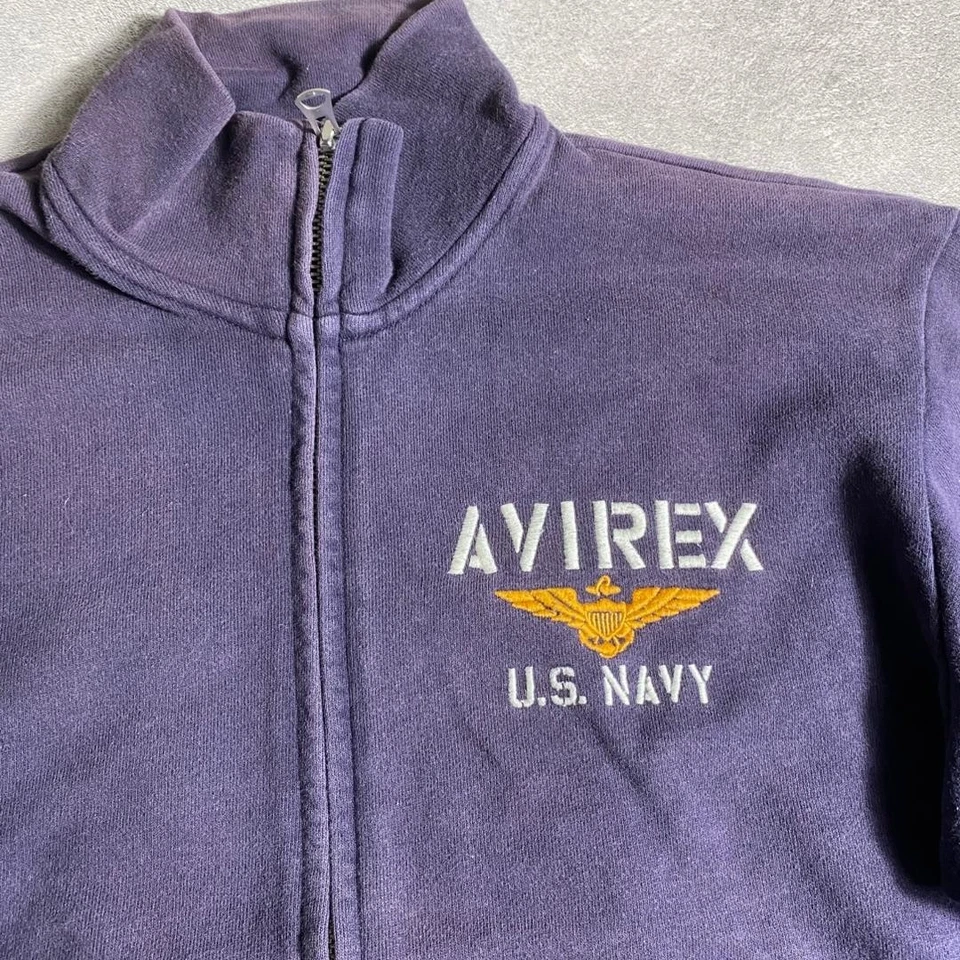 Avirex Blue Trip Airdale US Navy Full Zip Jacket Slightly Faded - Image 3 of 4