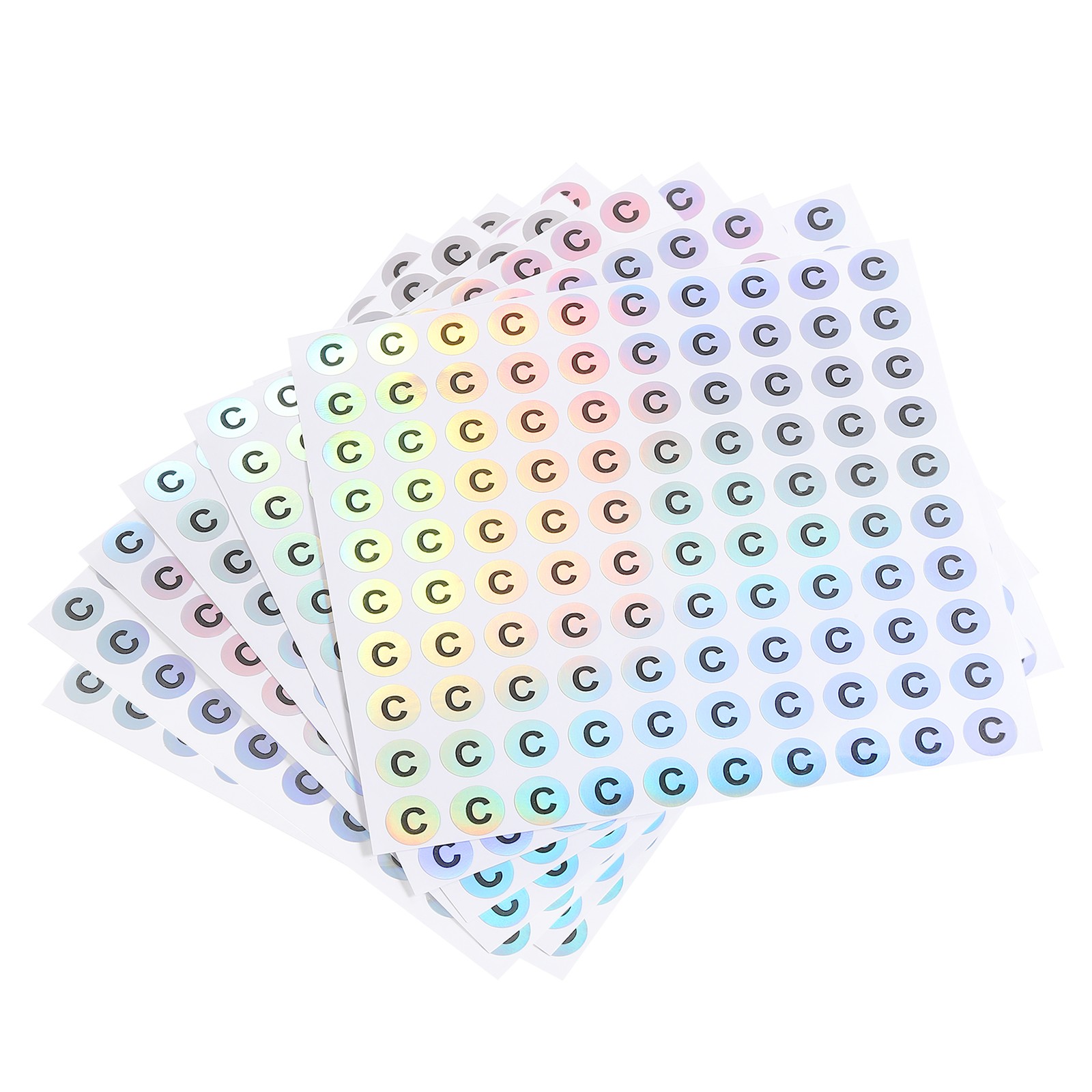 15 Sheet Capital Letter Stickers Alphabet C Round Self-Adhesive Letter Labels