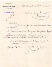 1925 REPRESENTATION GUSTAVE HURET A DUNKERQUE - M. FOUCAULD A COGNAC