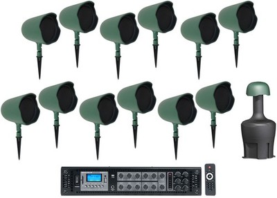 (12) JBL GSF6-GN 6.5'' Landscape Ground Stake 70v Commercial Speakers+12'' Sub+Amp