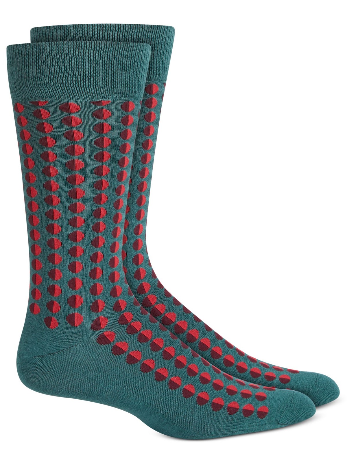 ALFANI Mens Green Rayon Printed Moisture Wicking Seamless Dress Crew Socks 7-12 2090₽