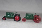 1/43 (2) OLIVER ROW CROP 80 1ST EDITION TRACTORS (ONE ON STEEL & ONE ON RUBBER) — photo 1