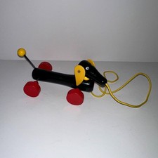 BRIO World Pull Along DACHSHUND Wiener Dog 7" Wooden Toddler Pull Toy VERY NICE