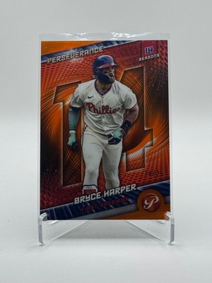 2025 Topps Pristine, Perseverence, Orange, Bryce Harper, /25, P-23