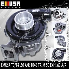 Black Emusa T3t4 Hybrid Turbo Charger .50 Ar Compressor .63 Ar Turbine Wheel